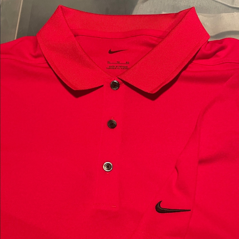 Nike Men's Vibrant Red Polo Shirt